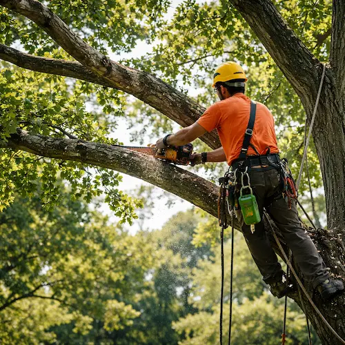 Removing a large tree branch safely
